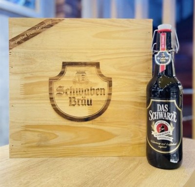 Hộp quà 12 chai Bia Schwaben Bräu Das Schwarze 4.9% - chai 500 ml