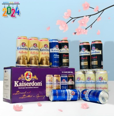 Hộp quà 12 lon bia Kaiserdom Đức-Lon 500 ml