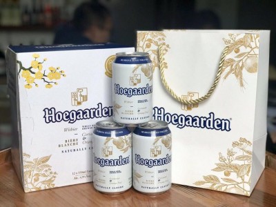 Xách lon bia hoegaarden 4,9% - lon 330ml